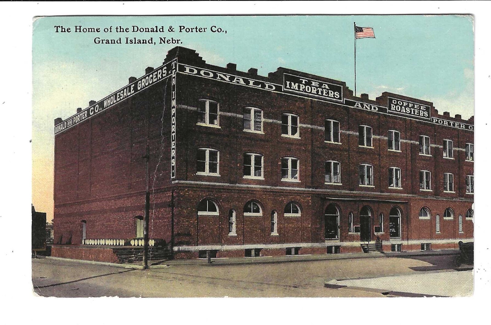 POSTCARD THE HOME OF THE DONALD & PORTER COMPANY GRAND ISLAND NEBRASKA