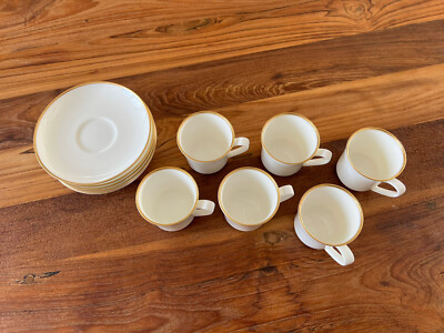 Rosenthal Golden Curve Moccatassen Und Unterteller, Premium Bone China