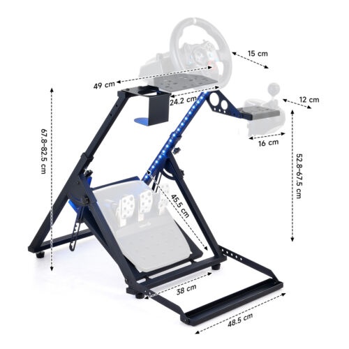 LED Racing Simulator Steering Wheel Stand For Logitech G25 G27 G29 G920 - Picture 9 of 11