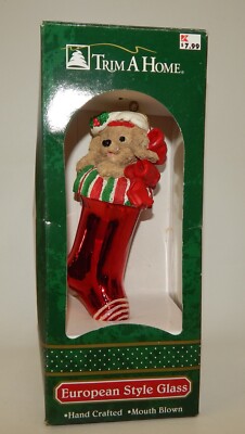 Vintage Christmas Treasures Blown Glass Santa Claus Christmas Ornament ...