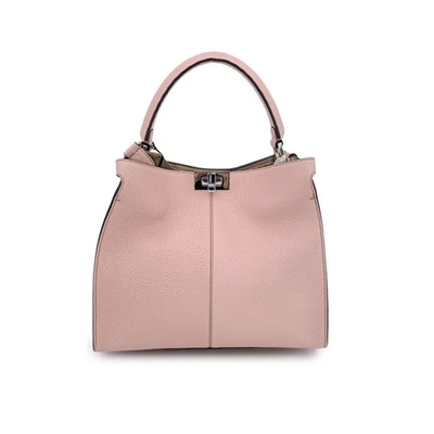 Sac à main Fendi Selleria Peekaboo X-Lite Media en cuir rose - Photo 1/4