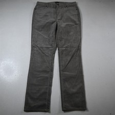 Talbots 10 Taupe Gray Corduroy High Waist Straight Leg 5 Pocket Womens Pants