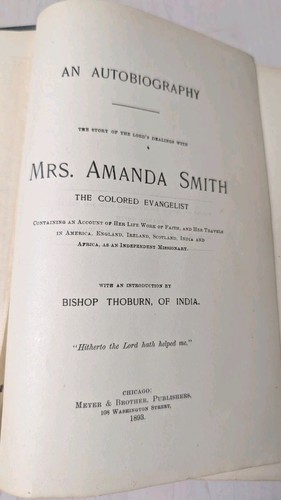 Amanda Smith's Own Story hardcover 1893 edition