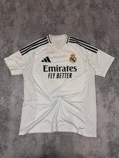 Adidas Real Madrid Men Football Home Jersey 2024/2025 White Black Size Large  