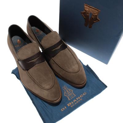 Di Bianco NWB Brera Suede / Scozzina Loafers Size 42 (US 9) in Dark Bark Brown