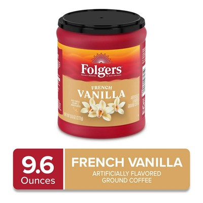Folgers French Vanilla Artificially Flavored Ground Coffee, Medium Roast, 9.6 oz