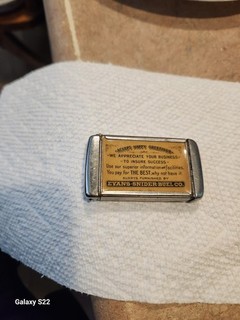 VINTAGE EVANS SNIDER BUEL CO. STOCK YARDS KANSAS CITY MATCH SAFE