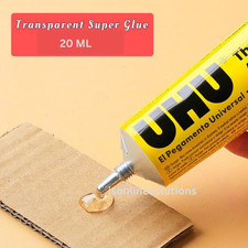 UHU 6 Tubes x 20 ml ALL purpose Repair Adhesive Liquid Strong Glue Yellow Tube