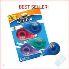 BIC Wite-Out Brand EZ Correct Correction Tape, 19.8 Feet, 4-Count Pack of white 