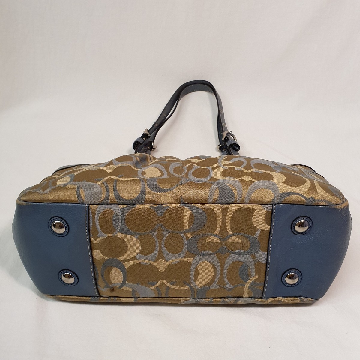 COACH F13762 Signature Tote Bag Beige Coach Signature Beige and 