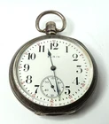 ANTIQUE 1914 ELGIN 7'J POCKET WATCH S'IZE 16 STERLING SILVER CASE