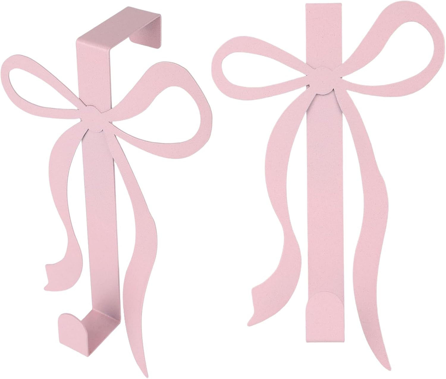 Set 2 Appendiabiti da Porta Fiocco Rosa - Ganci Metallo Multiuso