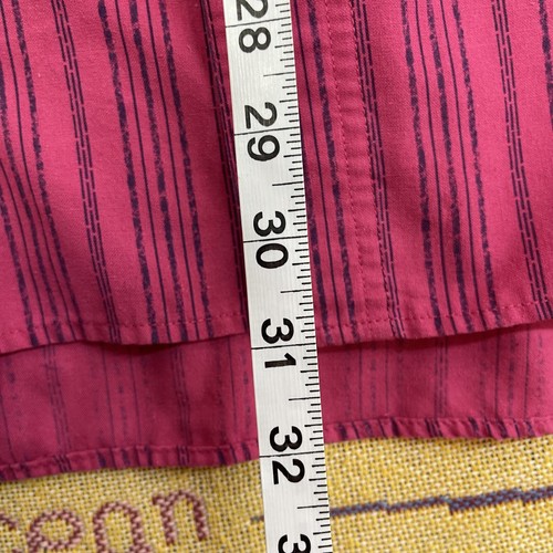 VINTAGE Bugle Boy Shirt Mens Extra Large Pink Striped Short Sleeve Button Up 90s - Picture 11 of 17