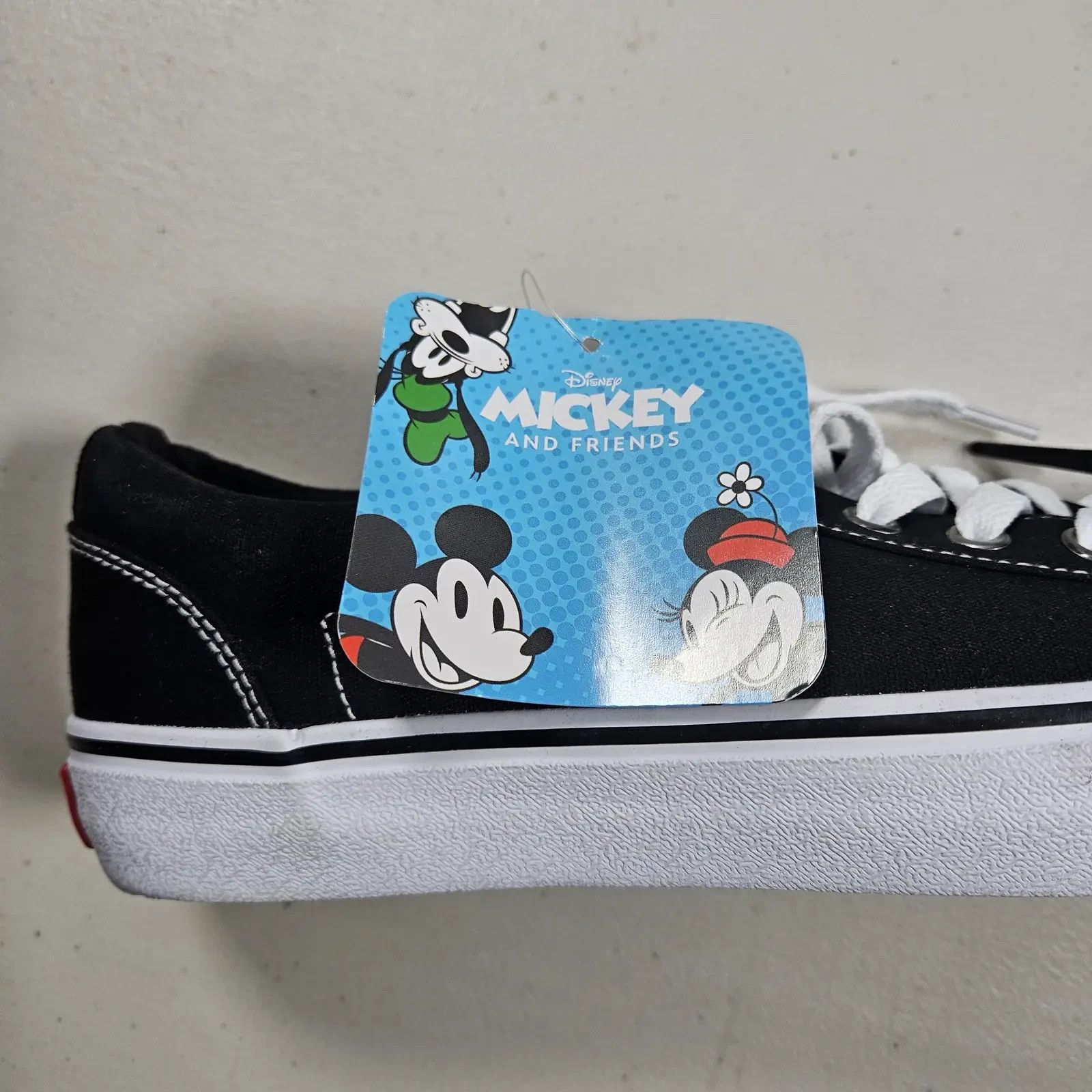 Disney Mickey Mouse Trainers UK 6 Black White Canvas Shoes Low Top New Tags image 6