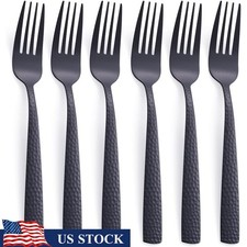 Elegant Stainless Steel Forks Set Ergonomic Matte Black Cutlery Dishwasher Safe