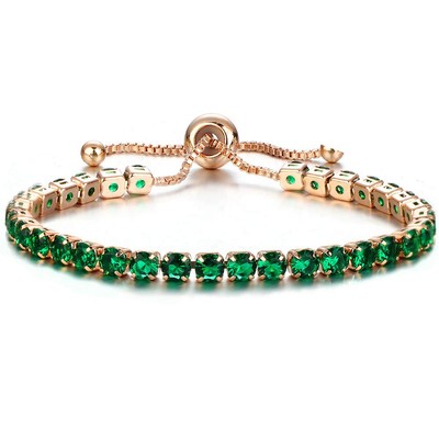Baoqin verstellbares Kettenarmband für Damen, Zirkonia Rosegold Geschenk Armband