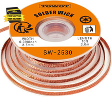 Solder Wick Braid 10Ft Desoldering Wick Braid Remover Tool with Flux No-Clean So
