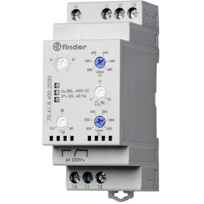 Überwachungsrelais 380 - 415 V/AC 1 Wechsler Finder 70.41.8.400.2030  1 St.