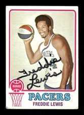 1973-74 Topps ABA 212 Freddie Lewis signed auto autograph 01 clean black sharpie