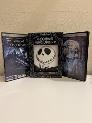 Tim Burton DVD Lot Nightmare Before Christmas, Corpse Bride, Edward Scissorhands
