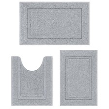 SHACOS 3-Piece Soft Fluffy Non-Slip Microfiber Bath Rug Set - Toilet  Bath