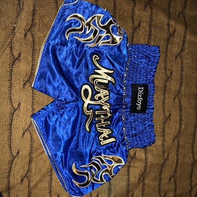Dizfoyo Muay Thai Shorts: Blue & Gold 