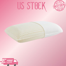 100 Talalay Latex Pillow Queen Size Medium Soft Breathable Cotton Cover