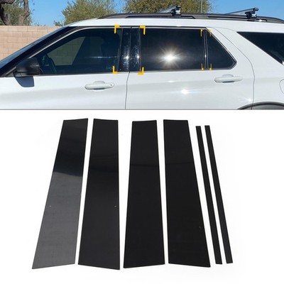 Pillar Posts Set Door Window Cover Trim Kit For Ford Explorer 2020-2023 6pcs