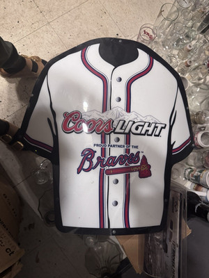 Coors Proud Partner of the Braves Jersey-Shaped Sign Breweriana