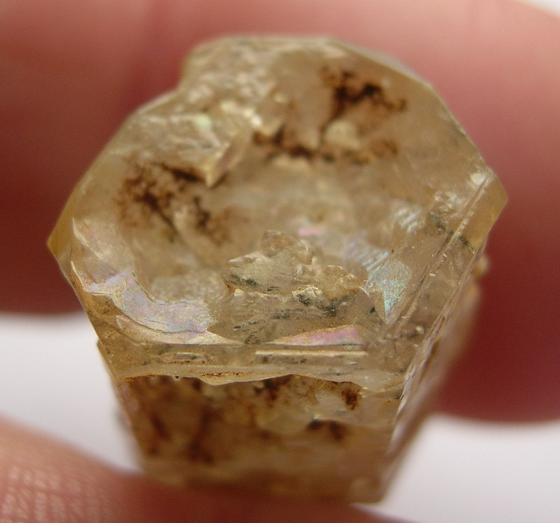 APATITE, ETCHED LIGHTLY FLUORESCENT SPECIMEN CRYSTAL, SKARDU, PAKISTAN