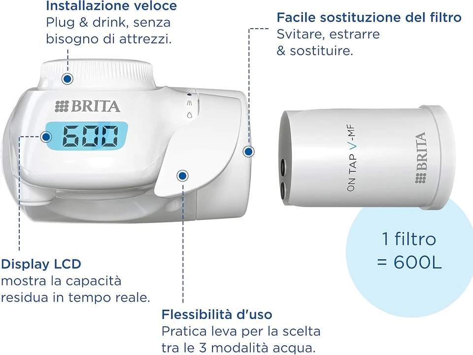 Brita ON TAP PRO V-MF Sistema Filtro Acqua da Rubinetto 5 Fasi Display Digitale - Immagine 4 di 4