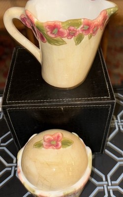 Bloom by Ambiance Collection Lidded Sugar Bowl and Creamer Set 4'' to 5.5'' Floral