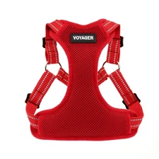 Best Pet Supplies Voyager Mesh Dog Breathable Harness |(Red), LARGE