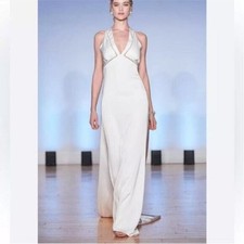 Sachin Babi Size 4 Astor Ivory Pearl Embellished Formal Gown Wedding Bridal