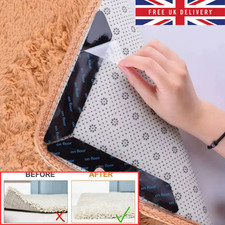 8/16pcs Carpet Non Slip Rug Grippers Anti Curl Corner Pads Reusable UK