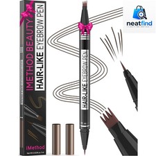 Microblading Eyebrow Pen - 2-in-1 Dual-Ended, All-Day Dark Brown Precision