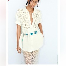 ZARA EMBROIDERED LINEN SHIRT
