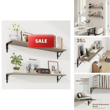 RICHFOCUS Floating Shelves Wall Decor, 39.4W x 8D Shelves Set 2, 8 Inch Deep