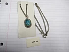 Vintage Made in Egypt Egyptian Faience Scarab Costume Jewelry Pendant Necklace