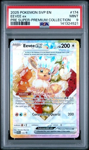 2025 POKEMON PRISMATIC EVOLUTIONS SUPER-PREMIUM COLLECTION #174 EEVEE EX PSA 9