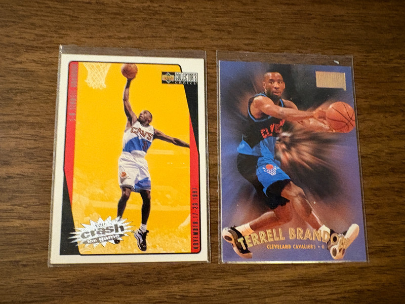 Terrell Brandon 2 card lot 1997-98 Skybox Z Force Upper Deck You Crash Cavaliers