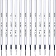 Black Gel Pens Refills, 12 Pack Retractable Gel Ink Pen Refills Bulk, Fine Point