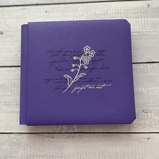 Creative Memories 7x7 Triumph Forget Me Not Album Purple Silver Floral NEW Box