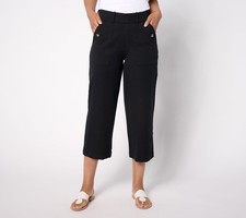 Anybody Women's Pants Sz M Tall All-Stretch Twill Cropped Pant Black A642844