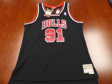 WOMEN'S MITCHELL  NESS CHICAGO BULLS DENNIS RODMAN BLACK SWINGMAN JERSEY XL