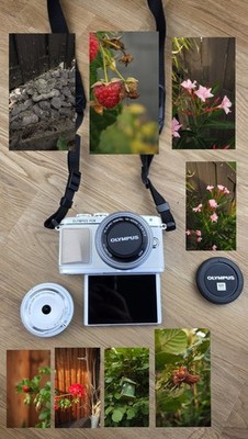 Olympus PEN Lite E-PL7 Weiß 2 Objektive Vintage Systemkamera Gift Kamera