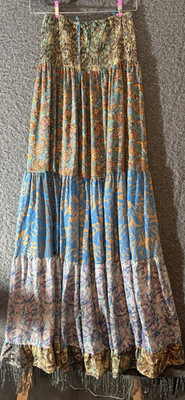 Karma Highway Paisley Tiered Maxi dress Multicolor One Size Pull-On