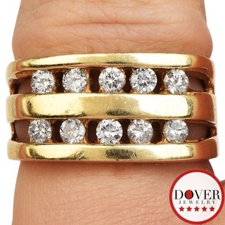 Anillo Estate de oro amarillo de 14 quilates con diamantes de 0 50 quilates de varias filas para hombre 7 7 gramos sin precio base