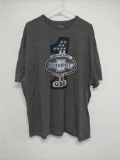 General Motors Chevrolet Short Sleeve T-Shirt Men’s 2XLT Gray.   10704