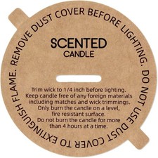 Candle Dust Covers 160pcs Printed Kraft Card Candle Dust Lid W/ Pull Tab Candle